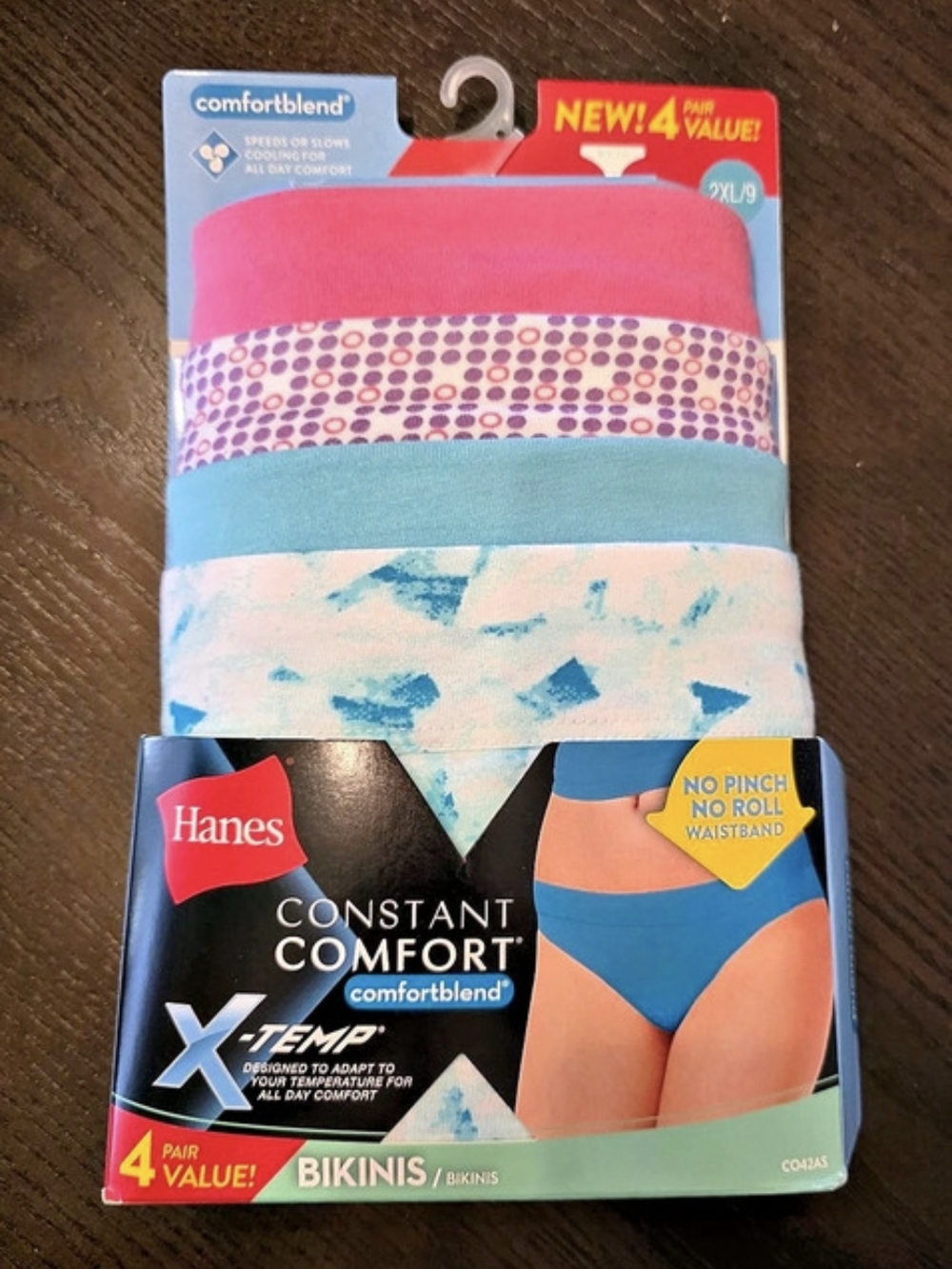 Hanes Constant Comfort X-Temp Bikini Underwear 4-Pack XL NWT